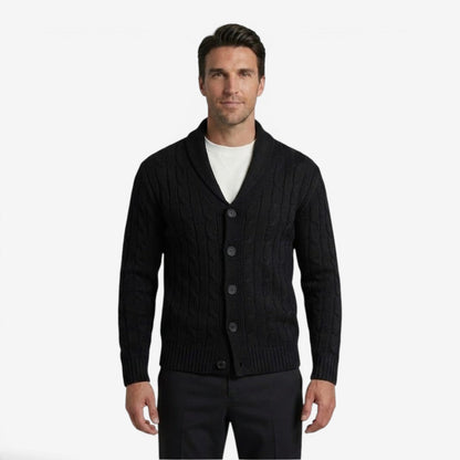 Men's Cable Knit Cardigan Button Closure Long Sleeve Cozy Autumn Winter