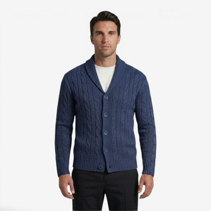 Men's Cable Knit Cardigan Button Closure Long Sleeve Cozy Autumn Winter