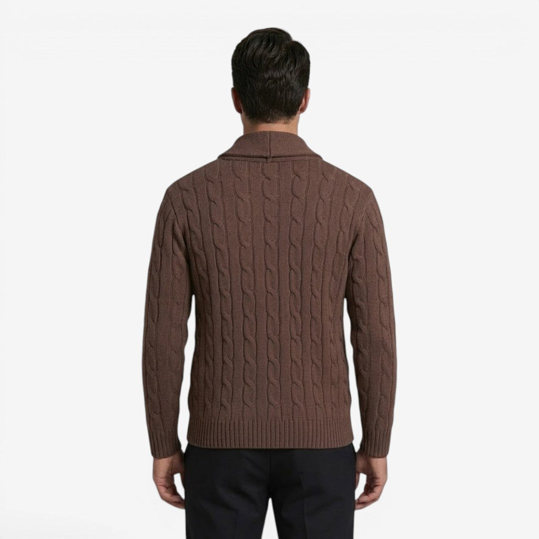 Men's Cable Knit Cardigan Button Closure Long Sleeve Cozy Autumn Winter