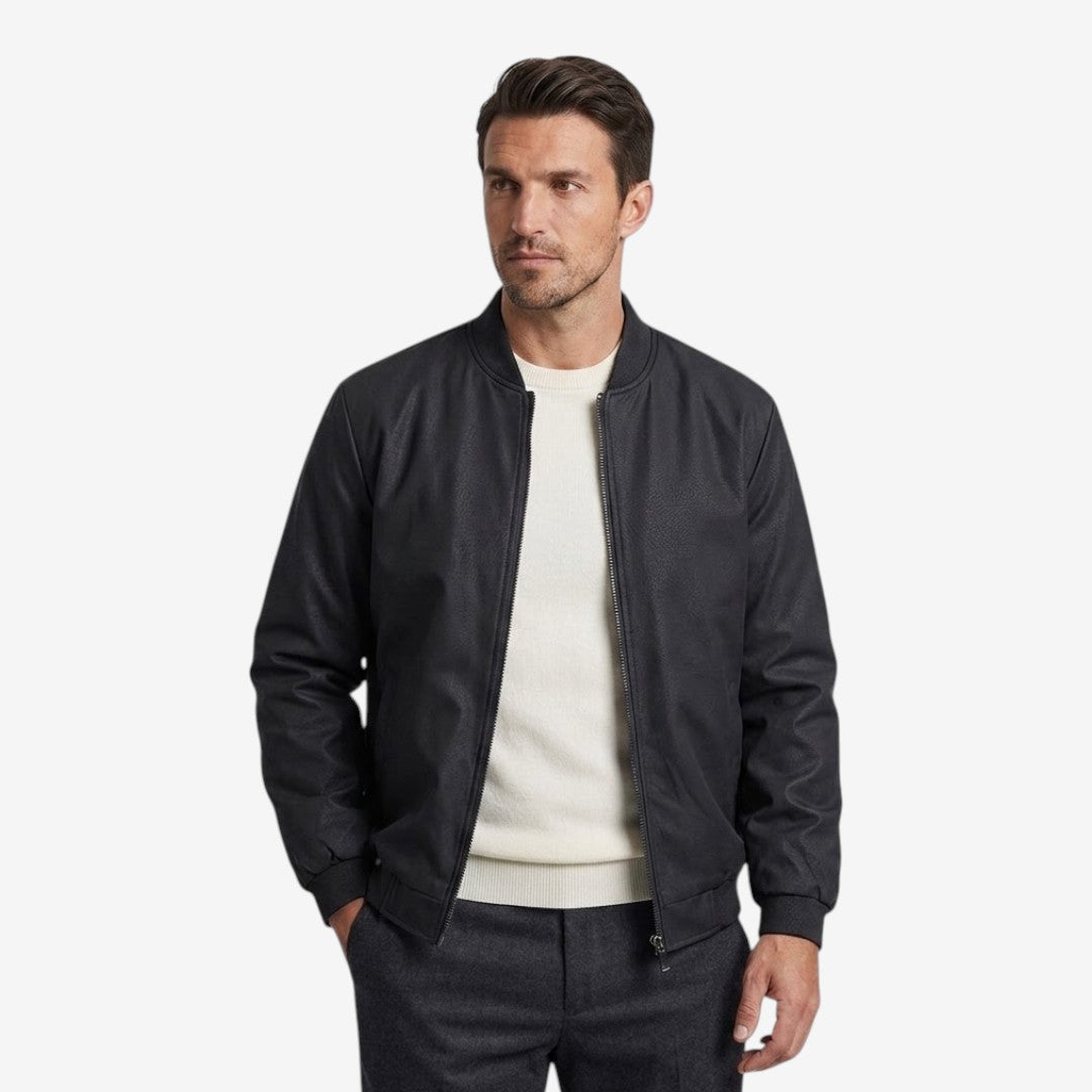 Men's Casual Bomber Jacket Zip-Up Baseball Collar Relaxed Fit Everyday