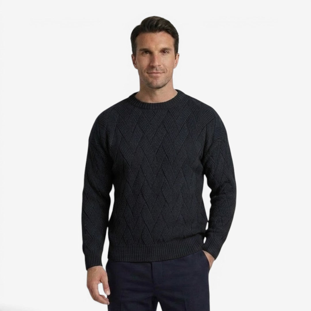 Men's Casual Knit Jumper Crew-Neck Long Sleeve Autumn Winter Style