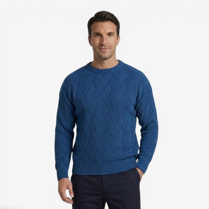 Men's Casual Knit Jumper Crew-Neck Long Sleeve Autumn Winter Style