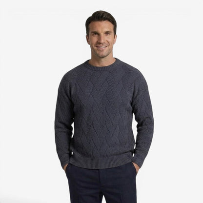 Men's Casual Knit Jumper Crew-Neck Long Sleeve Autumn Winter Style