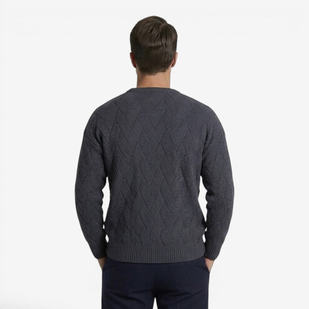 Men's Casual Knit Jumper Crew-Neck Long Sleeve Autumn Winter Style