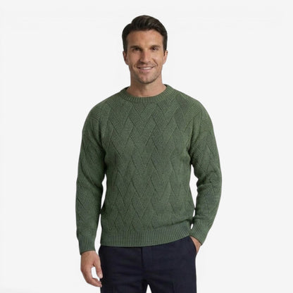 Men's Casual Knit Jumper Crew-Neck Long Sleeve Autumn Winter Style
