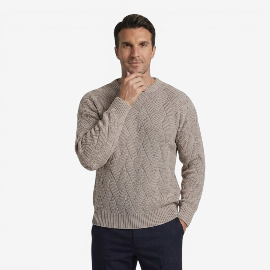 Men's Casual Knit Jumper Crew-Neck Long Sleeve Autumn Winter Style