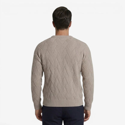 Men's Casual Knit Jumper Crew-Neck Long Sleeve Autumn Winter Style
