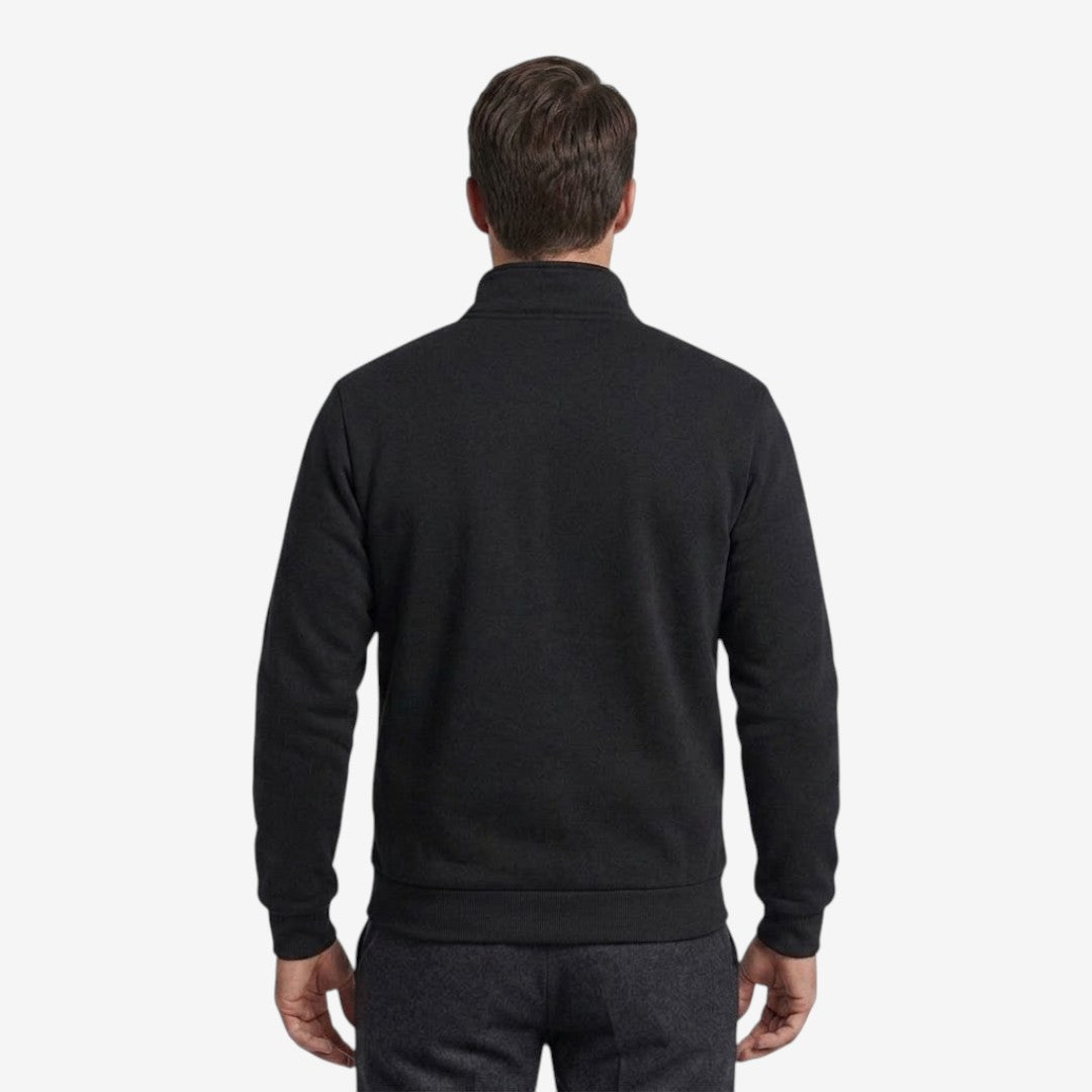 Men's Casual Knit Zip Jacket High-Neck Warm Layered Everyday Style