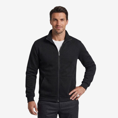 Men's Casual Knit Zip Jacket High-Neck Warm Layered Everyday Style