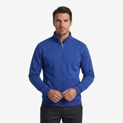 Men's Casual Knit Zip Jacket High-Neck Warm Layered Everyday Style