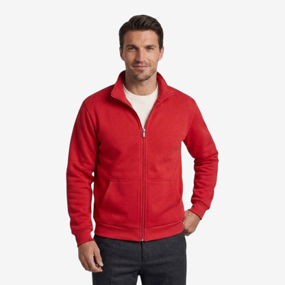 Men's Casual Knit Zip Jacket High-Neck Warm Layered Everyday Style