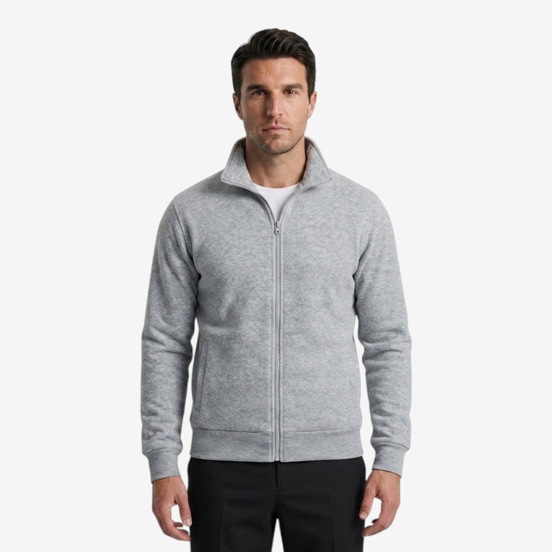 Men's Casual Knit Jacket Zip Closure Stand Collar Pockets Everyday Wear