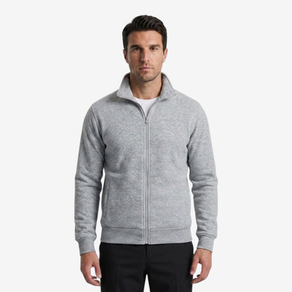 Men's Casual Knit Jacket Zip Closure Stand Collar Pockets Everyday Wear