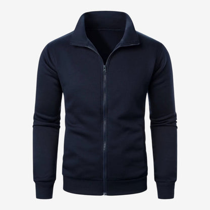 Men's Casual Knit Jacket Zip Closure Stand Collar Pockets Everyday Wear