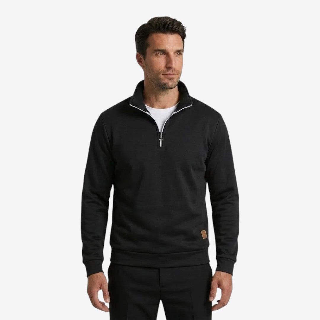 Men's Casual Quarter Zip Jumper Warm Stand Collar Knitwear Stylish Everyday