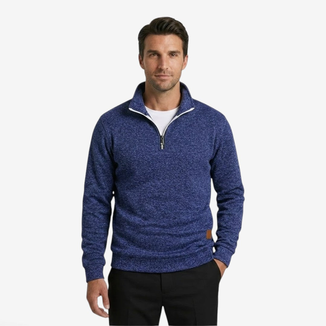 Men's Casual Quarter Zip Jumper Warm Stand Collar Knitwear Stylish Everyday