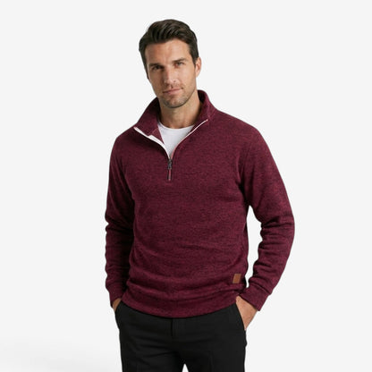 Men's Casual Quarter Zip Jumper Warm Stand Collar Knitwear Stylish Everyday