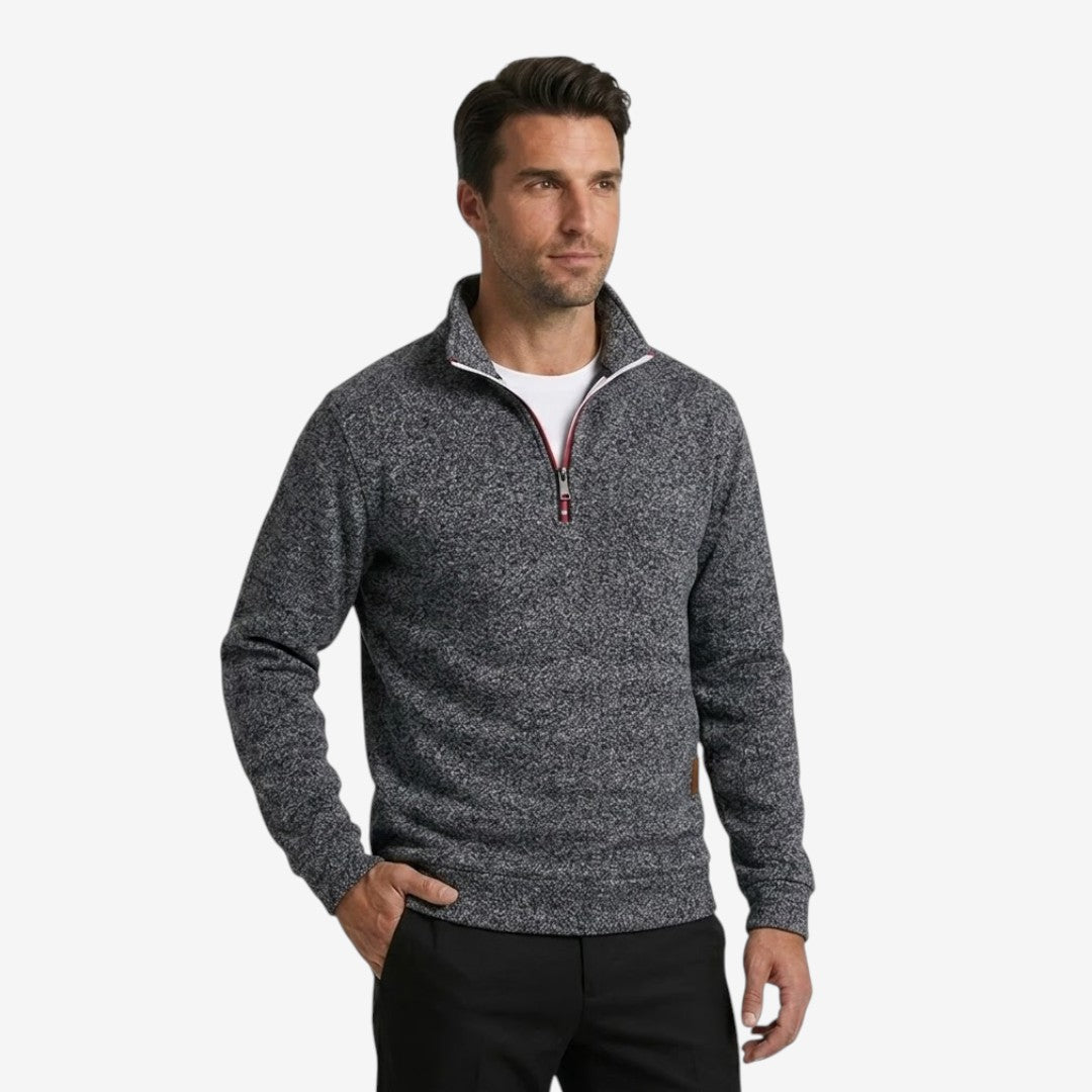 Men's Casual Quarter Zip Jumper Warm Stand Collar Knitwear Stylish Everyday