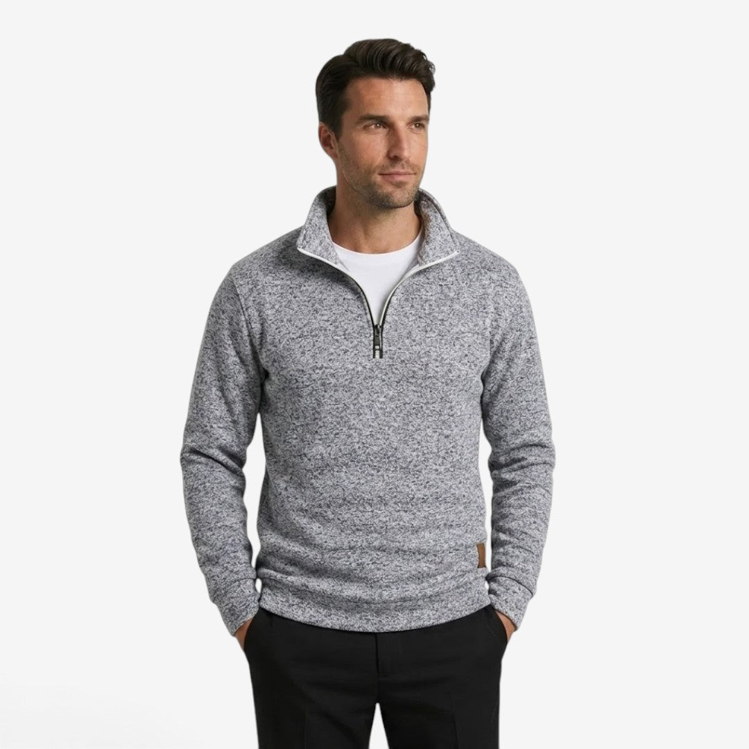 Men's Casual Quarter Zip Jumper Warm Stand Collar Knitwear Stylish Everyday