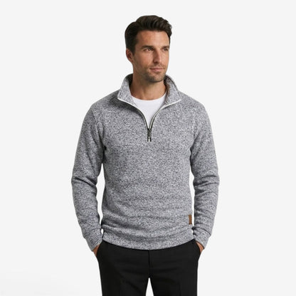 Men's Casual Quarter Zip Jumper Warm Stand Collar Knitwear Stylish Everyday
