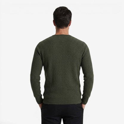Men's Casual Ribbed Henley Shirt Long Sleeve Button-Up Relaxed Fit Autumn Winter