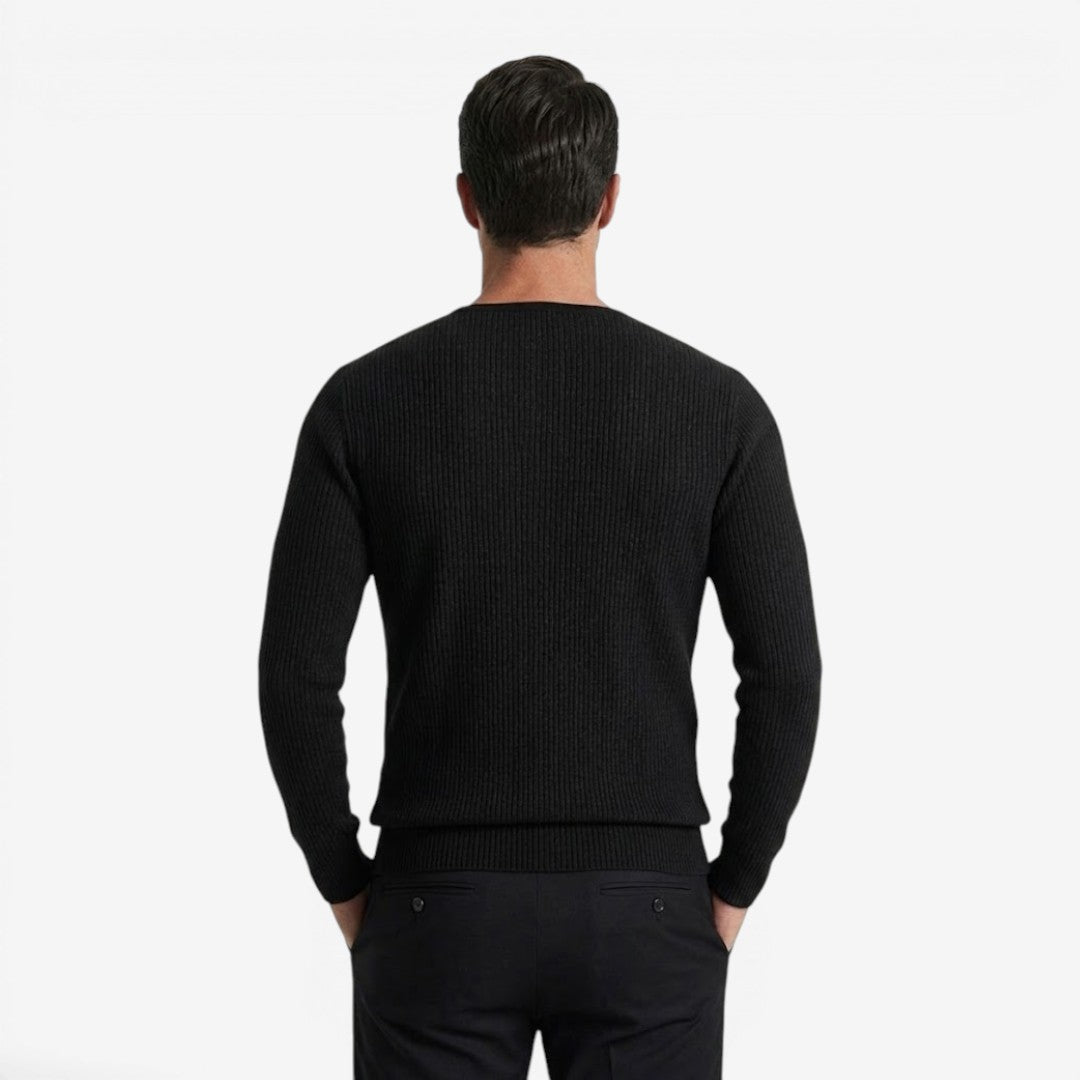 Men's Casual Ribbed Henley Shirt Long Sleeve Button-Up Relaxed Fit Autumn Winter