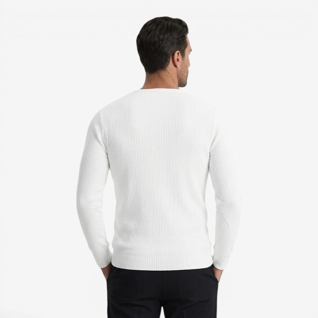 Men's Casual Ribbed Henley Shirt Long Sleeve Button-Up Relaxed Fit Autumn Winter