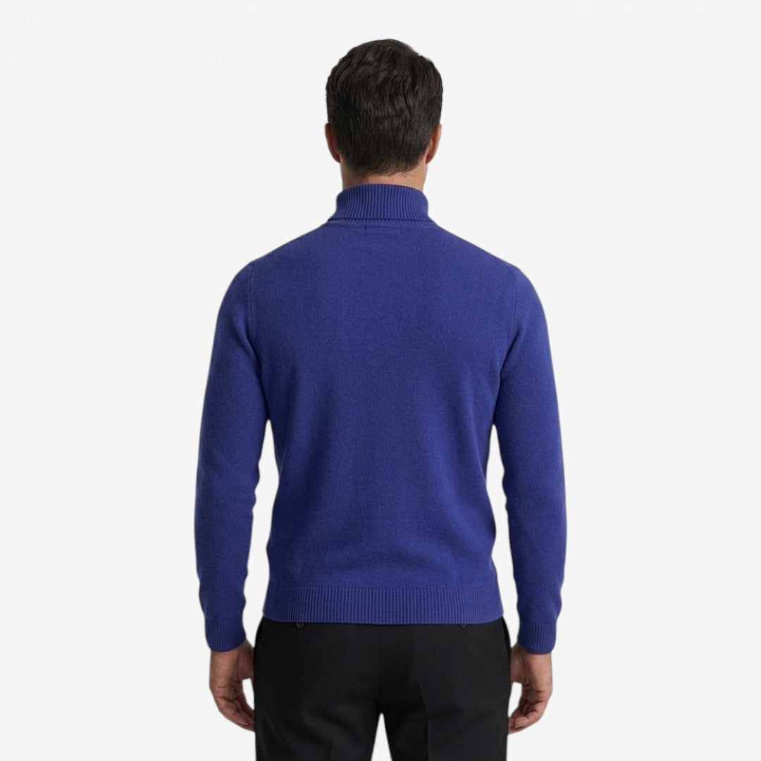 Men's Classic Knit Roll-Neck Jumper Relaxed Fit Long Sleeve Smart Casual