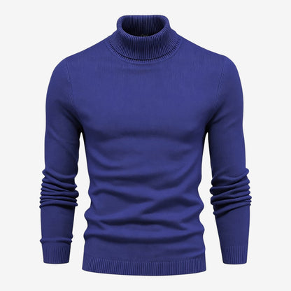 Men's Classic Knit Roll-Neck Jumper Relaxed Fit Long Sleeve Smart Casual