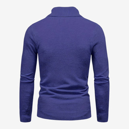 Men's Classic Knit Roll-Neck Jumper Relaxed Fit Long Sleeve Smart Casual