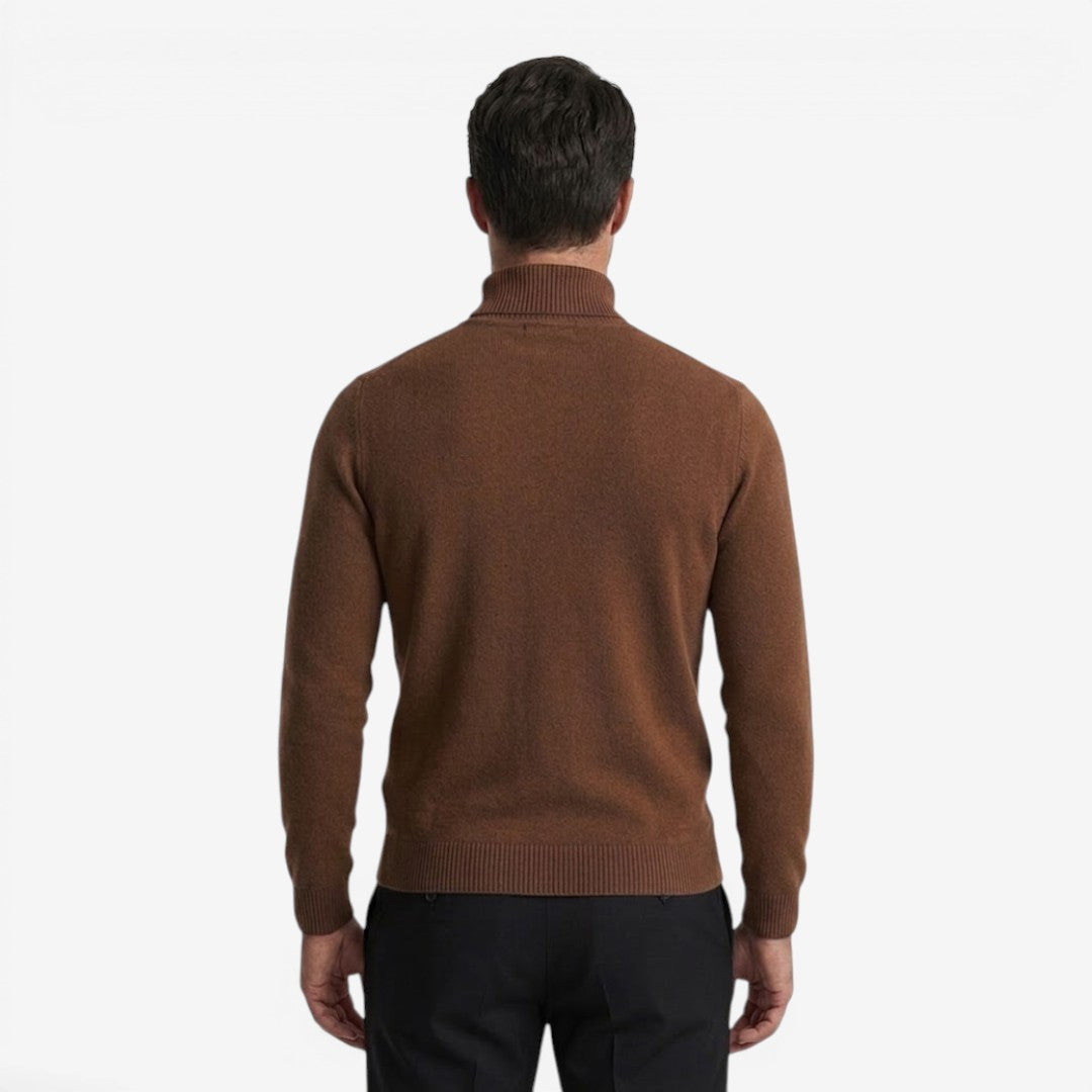 Men's Classic Knit Roll-Neck Jumper Relaxed Fit Long Sleeve Smart Casual