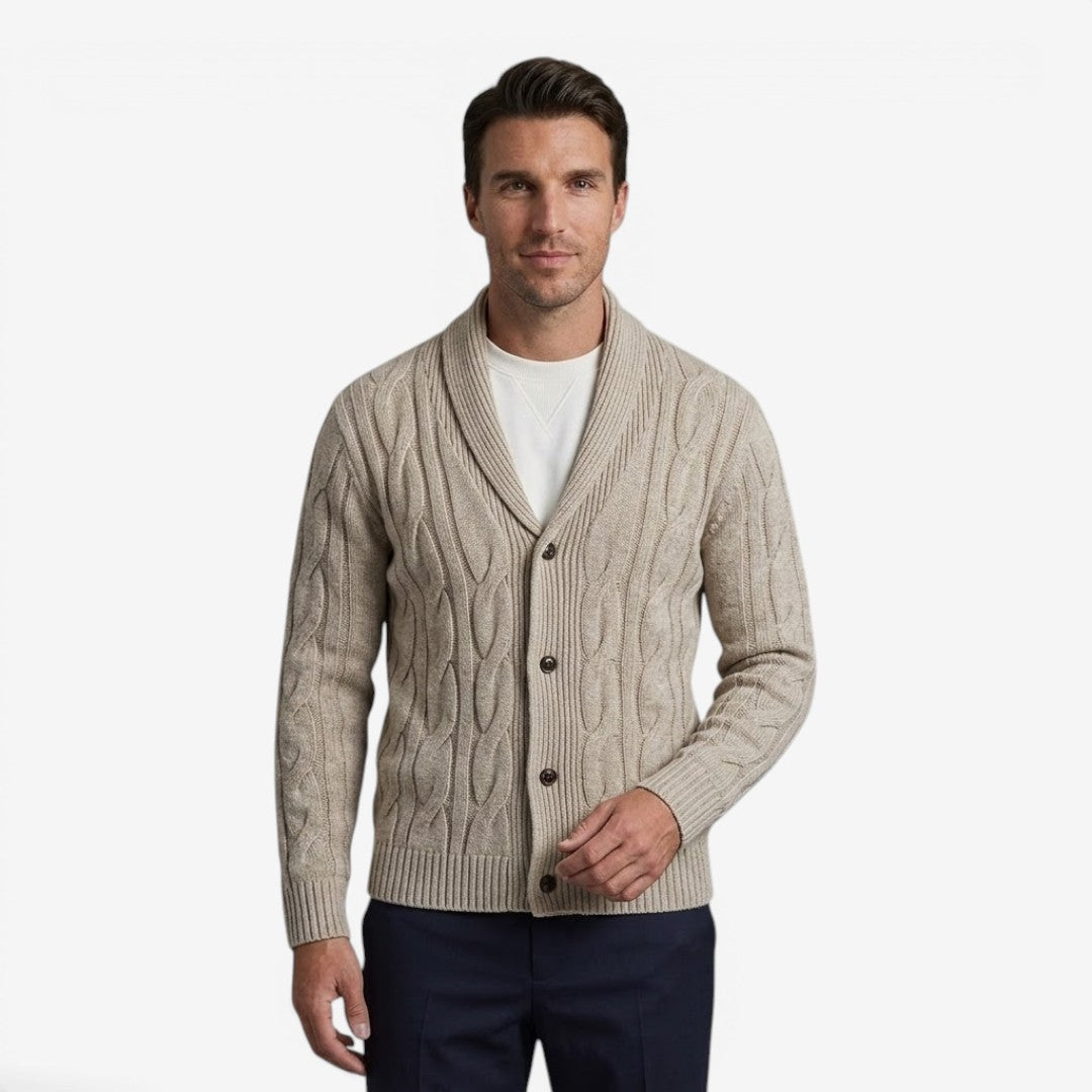 Men's Classic Knit Cardigan Button-Up Long Sleeve Layering Winter Wear