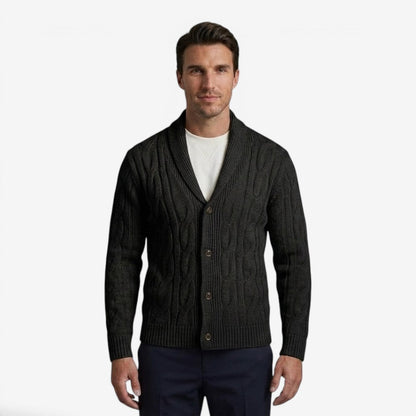 Men's Classic Knit Cardigan Button-Up Long Sleeve Layering Winter Wear