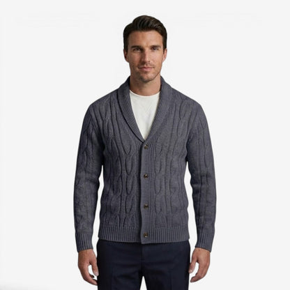 Men's Classic Knit Cardigan Button-Up Long Sleeve Layering Winter Wear