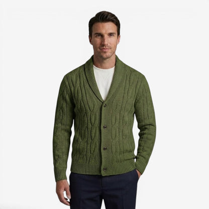 Men's Classic Knit Cardigan Button-Up Long Sleeve Layering Winter Wear
