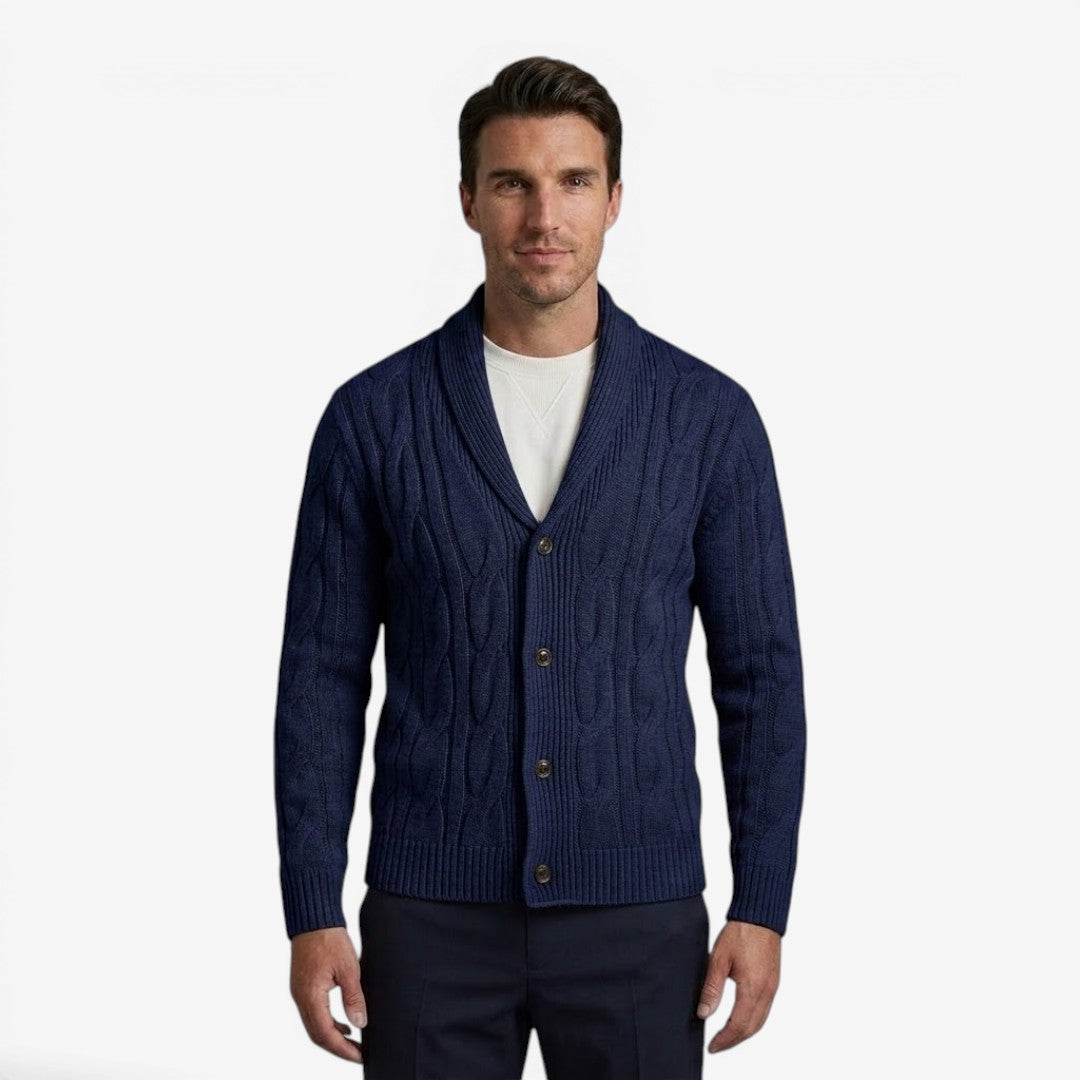 Men's Classic Knit Cardigan Button-Up Long Sleeve Layering Winter Wear