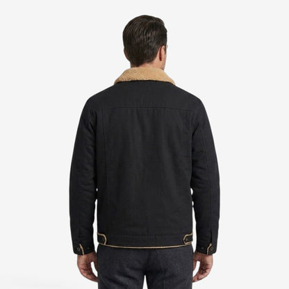 Men's Classic Fleece Jacket Lapel Collar Winter Layering Casual Outerwear