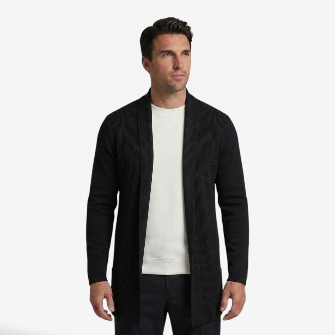 Men's Classic Long Cardigan Open Front Layering Soft Warm Casual