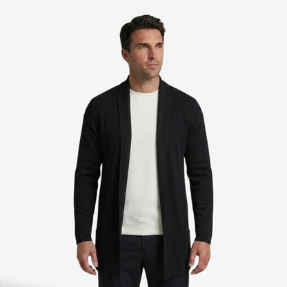 Men's Classic Long Cardigan Open Front Layering Soft Warm Casual
