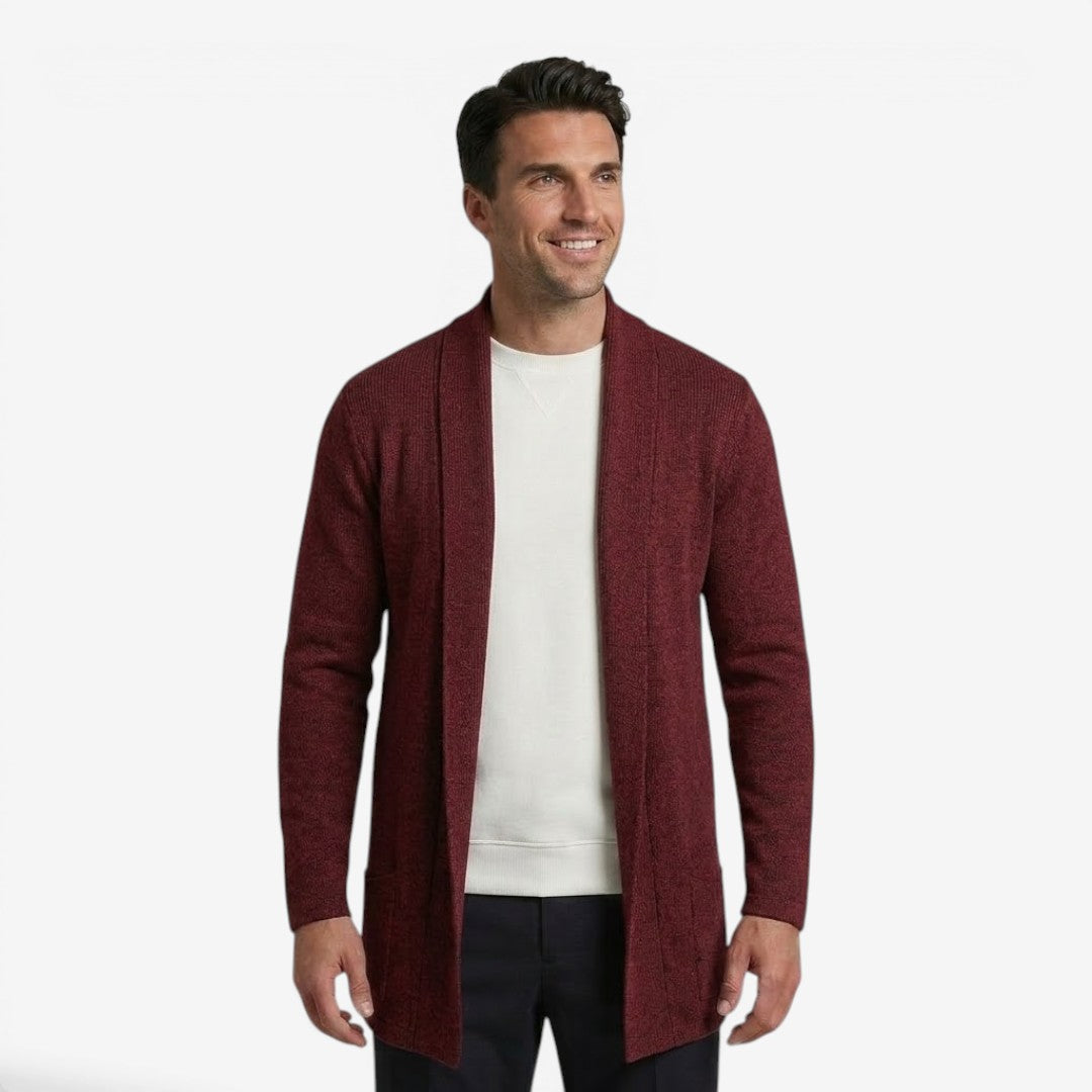 Men's Classic Long Cardigan Open Front Layering Soft Warm Casual