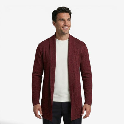 Men's Classic Long Cardigan Open Front Layering Soft Warm Casual