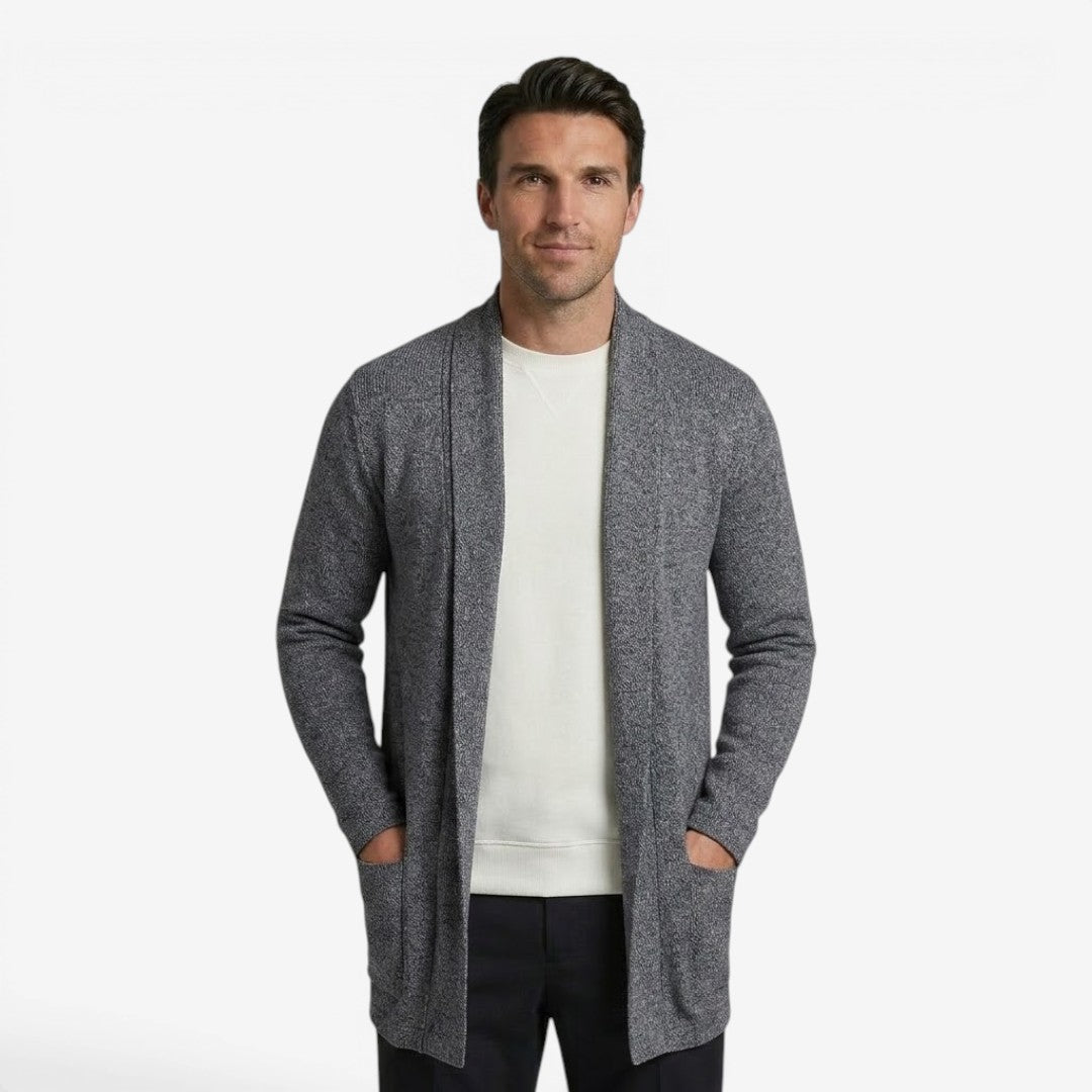 Men's Classic Long Cardigan Open Front Layering Soft Warm Casual