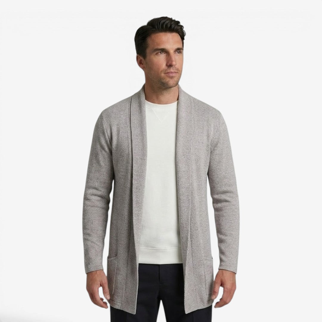 Men's Classic Long Cardigan Open Front Layering Soft Warm Casual
