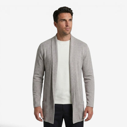 Men's Classic Long Cardigan Open Front Layering Soft Warm Casual
