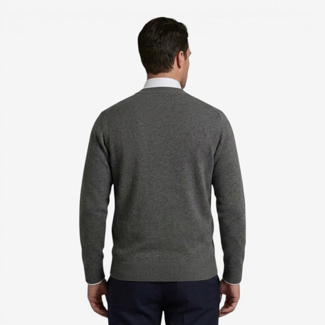 Men's Diamond Knit Cardigan Open Front Long Sleeve Business Casual Style