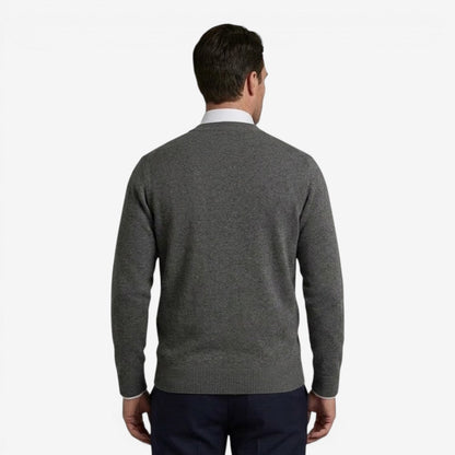 Men's Diamond Knit Cardigan Open Front Long Sleeve Business Casual Style