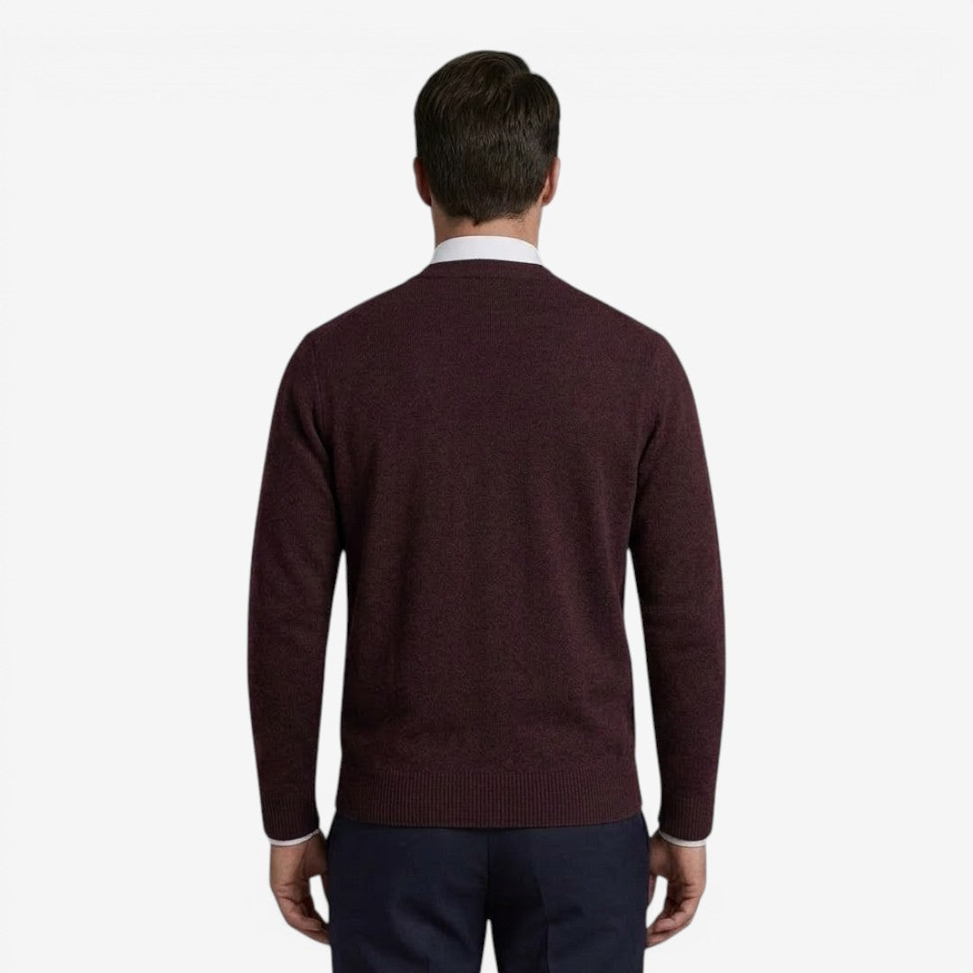 Men's Diamond Knit Cardigan Open Front Long Sleeve Business Casual Style