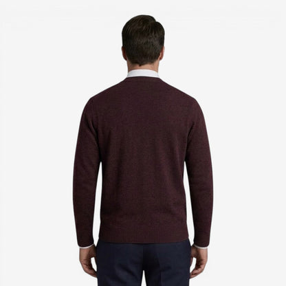 Men's Diamond Knit Cardigan Open Front Long Sleeve Business Casual Style