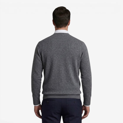 Men's Diamond Knit Cardigan Open Front Long Sleeve Business Casual Style