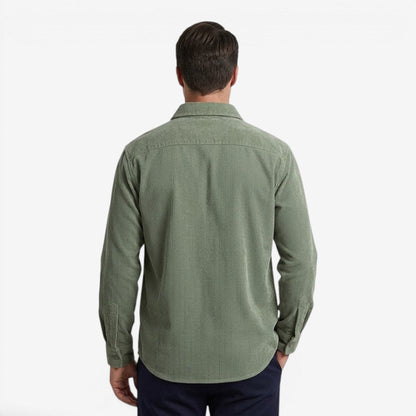 Men's Heavy Corduroy Shirt Long Sleeve Button-Up Relaxed Fit Casual Wear